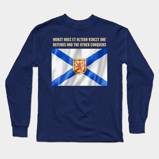 Nova Scotia Flag and Motto Long Sleeve T-Shirt by soulfulprintss8